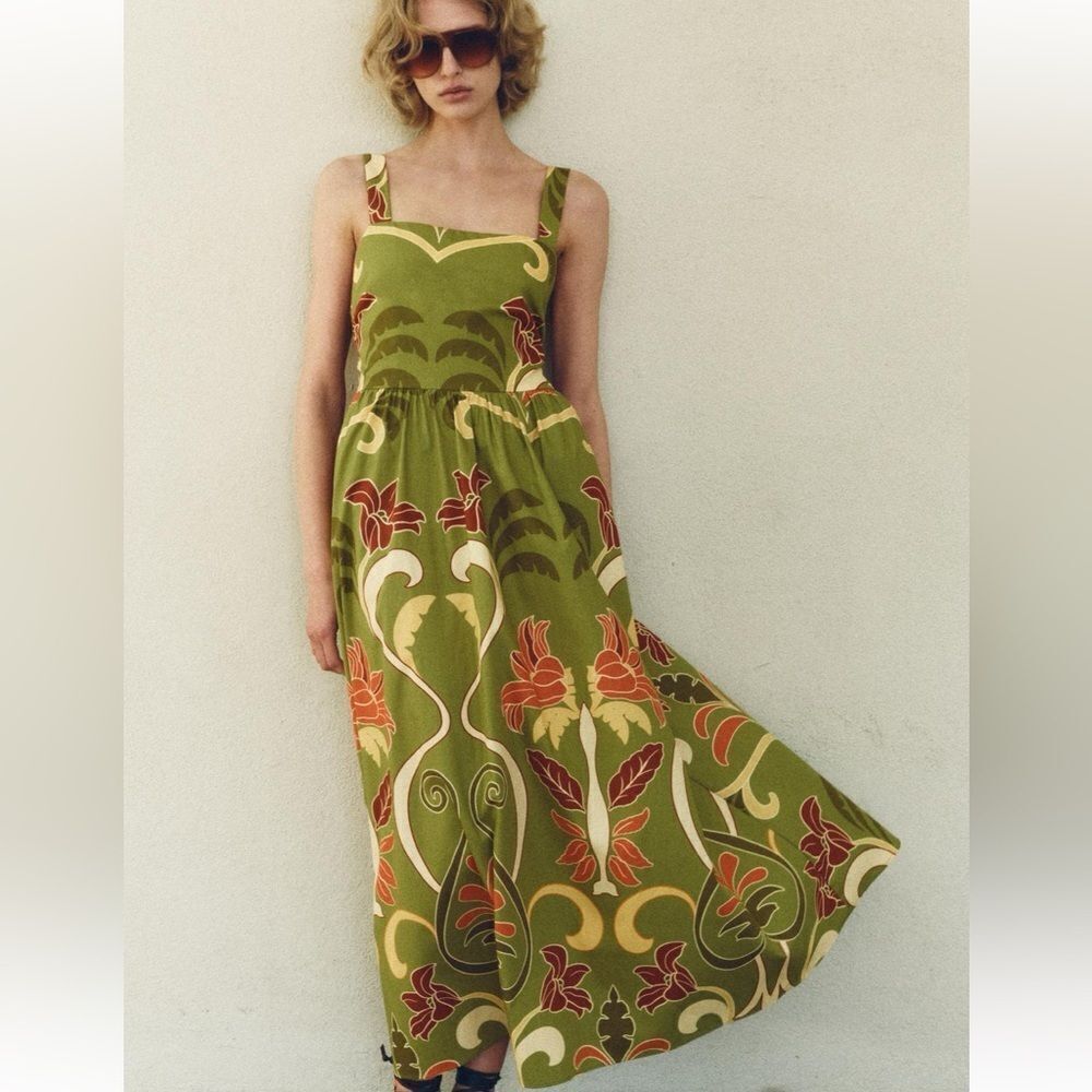 Zara printed midi dress